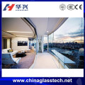 Exterior PVB film laminated balcony glass curtain window